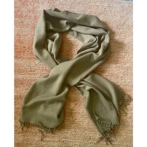 Uniqlo Heattech Scarf Wool Blend Camel Khaki Brown Wrap Shawl 71x20 NWT